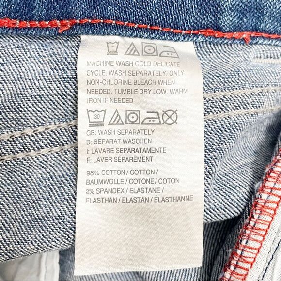 Peace Love World Girlfriend Jeans Front Slit Straight Medium Wash Womens Size 28 - Picture 13 of 15